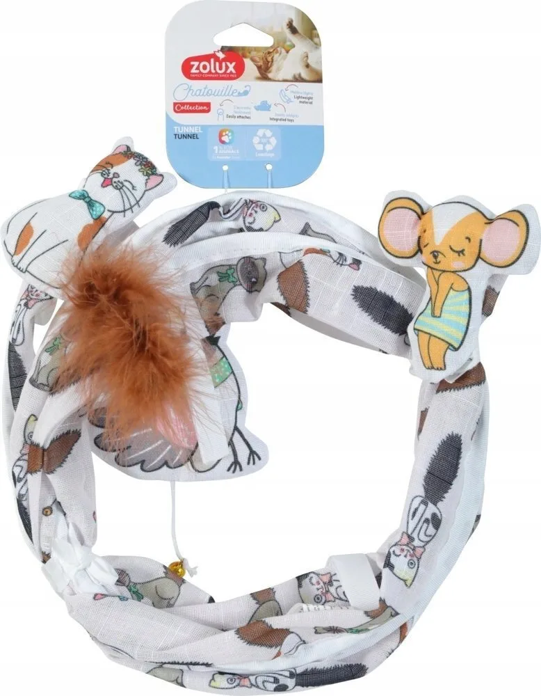 20260310144242_zolux_zolux_cat_tunnel_spiral_pattern_cats_mice_chatouille_79cm Zolux Zolux Cat Tunnel Spiral Pattern Cats Mice Chatouille 79cm - Image 1