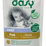 Oasy Chunks In Υγρή Τροφή για Ενήλικες Γάτες με Χοιρινό 85gr