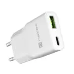 Natec Φορτιστής Χωρίς Καλώδιο GaN με Θύρα USB-A και Θύρα USB-C 20W Power Delivery Λευκός (NUC-2376)