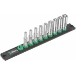 Wera Wera Deep Socket Wrench Set 1/4" Drive 9 Pieces Magnetic Black