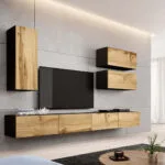 Ντουλάπι Τοίχου Vigo Black/Wotan Oak 35x32x90εκ. VIGOREG90