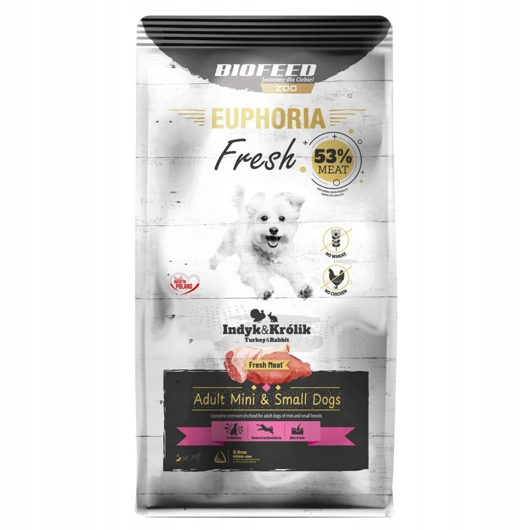Biofeed Euphoria 0.5kg Ξηρά Τροφή για Ενήλικους Σκύλους με Γαλοπούλα, Κουνέλι και Λαγό - Image 1