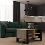 Modern Coffee Table 4p Slim Artisan Oak Black