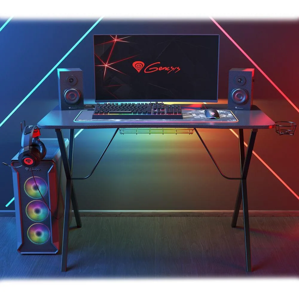 20260324140716_grafeio_gaming_holm_200_xylino_mayro_me_metallika_podia_led_usb_thyres_113x60x75ek_nds_1606 Γραφείο Gaming Holm 200 Ξύλινο Μαύρο με Μεταλλικά Πόδια, LED & USB θύρες 113x60x75εκ. NDS-1606 - Image 1