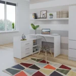 Γωνιακό Γραφείο Dany Ξύλινο Λευκό 120x120x75εκ.