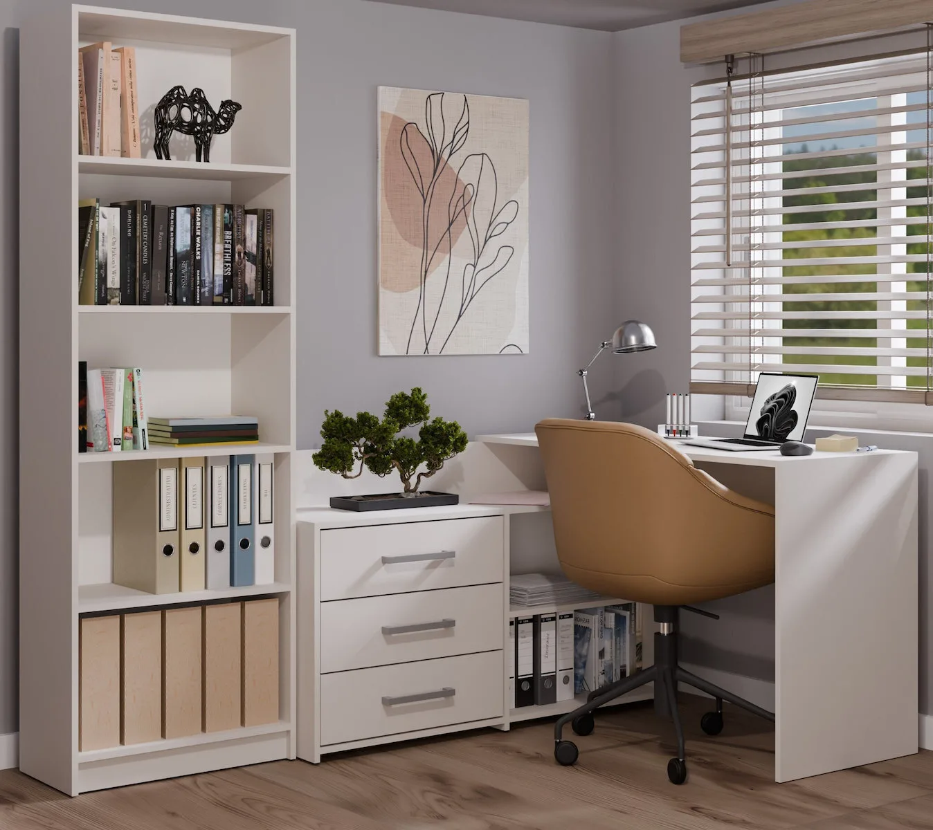 20260324141912_goniako_grafeio_dany_xylino_cashmere_beige_120x120x76ek Γωνιακό Γραφείο Dany Ξύλινο Cashmere Beige 120x120x76εκ. - Image 1