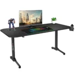 Γραφείο Gaming Hero 4.7 Ξύλινο Black με Μεταλλικά Πόδια & USB θύρες 160x75x75εκ. HZ-HERO 4.7