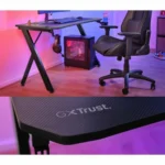 Γραφείο Gaming GXT700 Omnius Ξύλινο Μαύρο με Μεταλλικά Πόδια & USB θύρες 120x60x74εκ. 25420