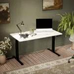 Γραφείο Gaming Ξύλινο Black/white με Μεταλλικά Πόδια & Ρυθμιζόμενο Ύψος 150x80x72εκ.