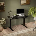 Γραφείο Gaming Ξύλινο Black με Μεταλλικά Πόδια & Ρυθμιζόμενο Ύψος 121x67x72εκ.
