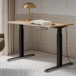 Γραφείο Gaming Ξύλινο Black/wood με Μεταλλικά Πόδια & Ρυθμιζόμενο Ύψος 121x67x72εκ.