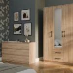 Romana 120 Son L Δίφυλλη Ντουλάπα με Καθρέπτη Oak 120x52x205cm