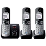 Panasonic KX-TG6823 Ασύρματο Τηλέφωνο Trio Μαύρο