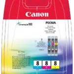 Canon CLI-8 Γνήσιο Πακέτο 3 Μελανιών Εκτυπωτή InkJet Κίτρινο / Κυανό / Ματζέντα (0621B029)