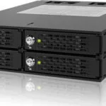 Icy Dock ToughArmor Rugged Full Metal 4 Bay 2.5 Inch SATA/SAS HDD And SDD Backplane Cage with locking Trays for External 5.25 Inch Bay Μαύρο MB994SK-1B