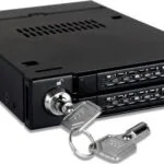 Icy Dock ToughArmor Rugged Full Metal Dual Bay RAID 2.5 Inch SATA HDD/SSD Mobile Rack for External 3.5 Inch Drive Bay Μαύρο MB992SKR-B