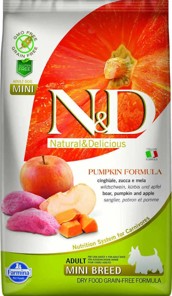 20161124095245_n_d_pumpkin_boar_and_apple_adult_mini_7kg Farmina Pumpkin Boar And Apple Adult Mini 7kg Ξηρά Τροφή χωρίς Σιτηρά & Γλουτένη για Ενήλικους Σκύλους Μικρόσωμων Φυλών με Κρέας και Χοιρινό - Image 1