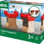 Brio Toys Super Supports Ράγες Σιδηρόδρομου από Ξύλο 33254