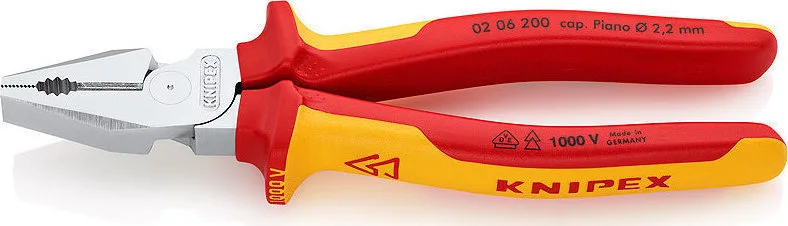 20170522162636_knipex_1000v_pensa_200mm_0206200 Knipex Πένσα Ίσια Ηλεκτρολόγου Μήκους 200mm 02 06 200 - Image 1