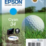 Epson 34 Γνήσιο Μελάνι Εκτυπωτή InkJet Κυανό (C13T34624010)