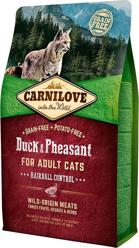 20180308112020_carnilove_duck_pheasant_2kg Carnilove Into The Wild Duck & Pheasant Ξηρά Τροφή χωρίς Σιτηρά για Ενήλικες Γάτες με Πάπια 2kg - Image 1