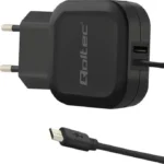 Qoltec Φορτιστής με Ενσωματωμένο Καλώδιο micro USB 17W Μαύρος ( 50189)