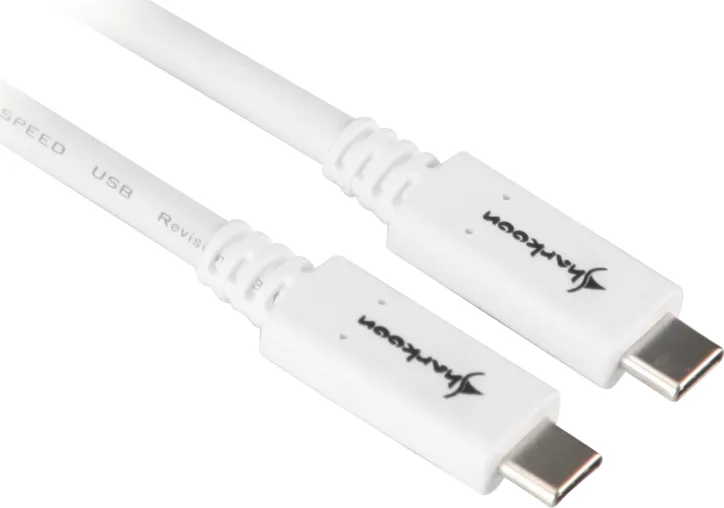 20180404103441_sharkoon_regular_usb_3_1_cable_usb_c_male_usb_c_male_leyko_0_5m Sharkoon Regular USB 3.1 Cable USB-C male - USB-C male Λευκό 0.5m - Image 1