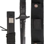 Mil-Tec KM2000 Μαχαίρι Επιβίωσης Μαύρο σε Θήκη 15362100