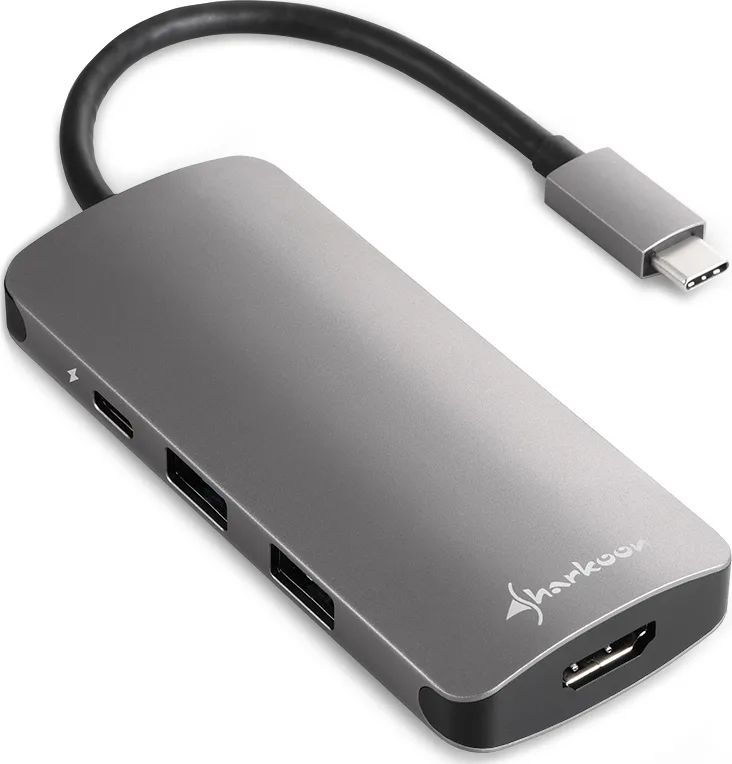 Sharkoon USB-C Docking Station με HDMI 4K PD Γκρι (4044951026715) - Image 1