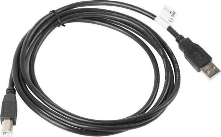 Lanberg USB 2.0 Cable USB-A male - USB-B male 5m (CA-USBA-10CC-0050-BK) - Image 1