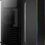 Aerocool Split Gaming Midi Tower Κουτί Υπολογιστή με Πλαϊνό Παράθυρο και RGB Φωτισμό Μαύρο