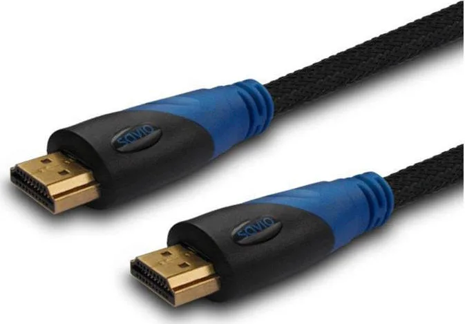Savio HDMI 1.4 Braided Cable HDMI male - HDMI male 3m Μαύρο CL-07 - Image 1