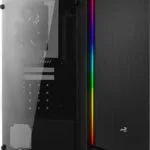 Aerocool Rift Gaming Midi Tower Κουτί Υπολογιστή με Πλαϊνό Παράθυρο και RGB Φωτισμό Μαύρο
