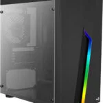Aerocool Bolt Mini Gaming Mini Tower Κουτί Υπολογιστή με Πλαϊνό Παράθυρο και RGB Φωτισμό Μαύρο