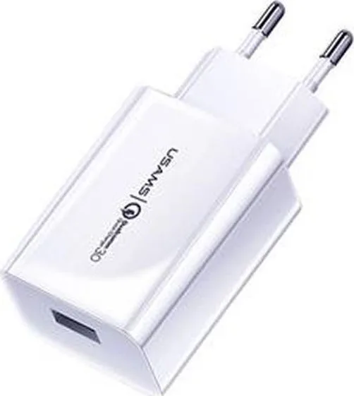 20190926112856_usams_1x_usb_wall_adapter_leyko_cc083 Usams Φορτιστής Χωρίς Καλώδιο με Θύρα USB-A 18W Λευκός (T22) - Image 1