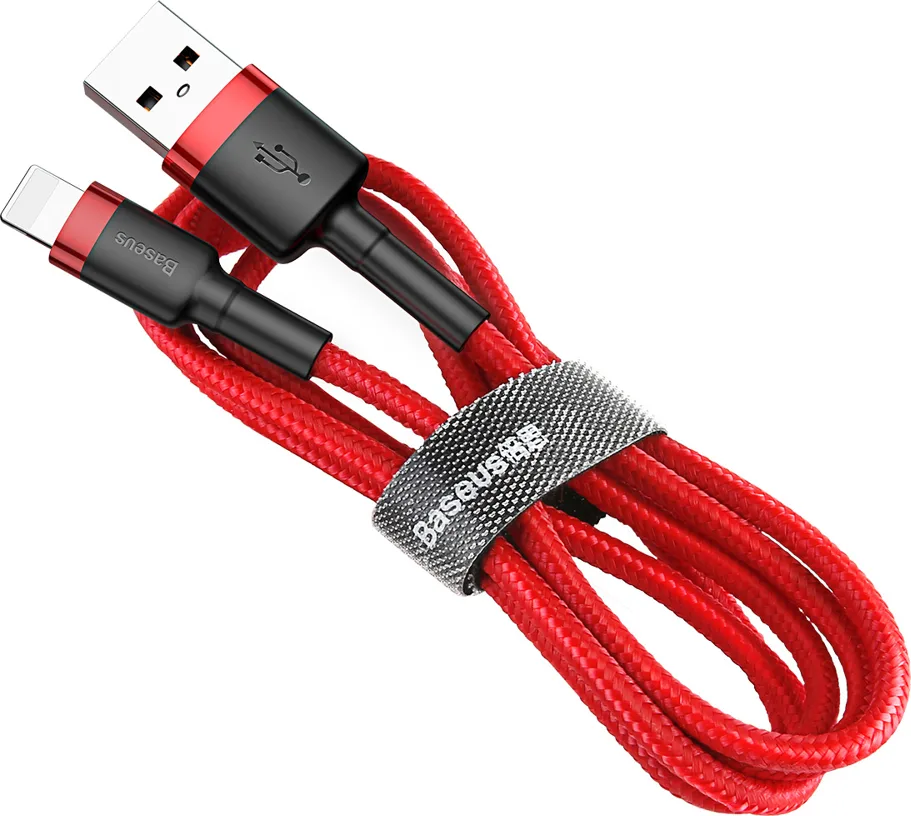 Baseus Cafule Braided USB to Lightning Cable Κόκκινο 1m (CALKLF-B09) - Image 1