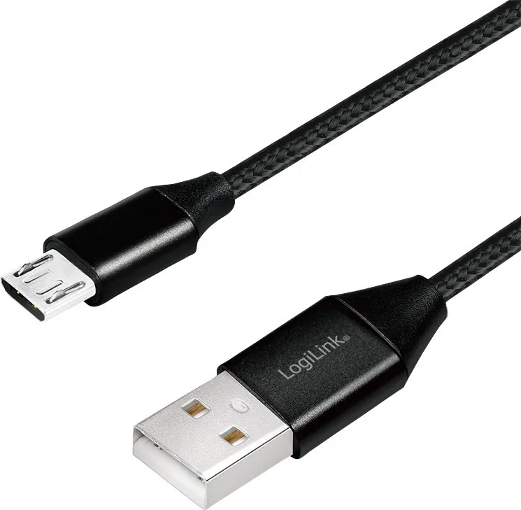 LogiLink Braided USB 2.0 to micro USB Cable Μαύρο 0.3m (CU0143) - Image 1