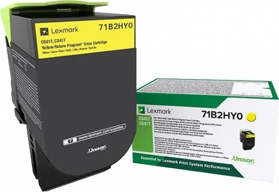 Lexmark 71B2HY0 Γνήσιο Toner Laser Εκτυπωτή Κίτρινο Return Program High Yield 3500 Σελίδων - Image 1