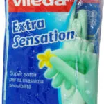 Vileda Ζεύγος Γαντιών Καθαριότητας Extra Sensation Πλαστικά Large 167395 Πράσινα