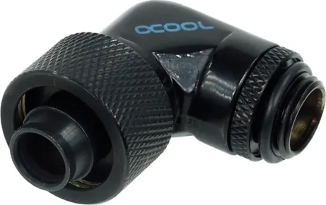 Alphacool 16/10 compression fitting 90° revolvable G1/4'' Deep Black - Image 1