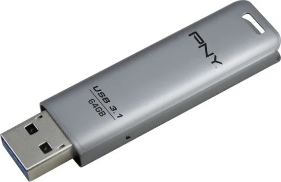20200527112755_pny_elite_steel_64gb_usb_3_1 PNY Elite Steel 64GB USB 3.1 Stick Ασημί - Image 1