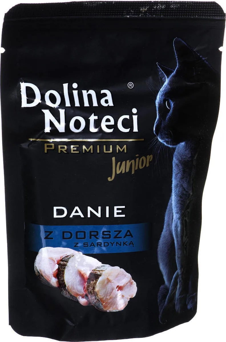 Dolina Noteci Premium Junior Υγρή Τροφή για Ανήλικες Γάτες σε Φακελάκι με Μπακαλιάρο και Σαρδέλα χωρίς Σιτηρά 85gr - Image 1