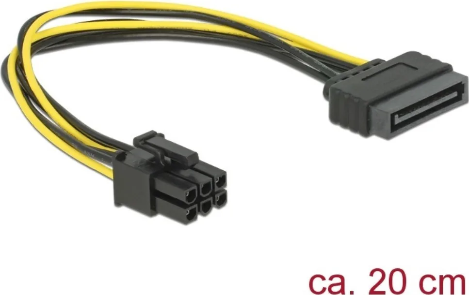DeLock 15-Pin Sata - 6-Pin Sata Cable 0.21m Πολύχρωμο 82924 - Image 1