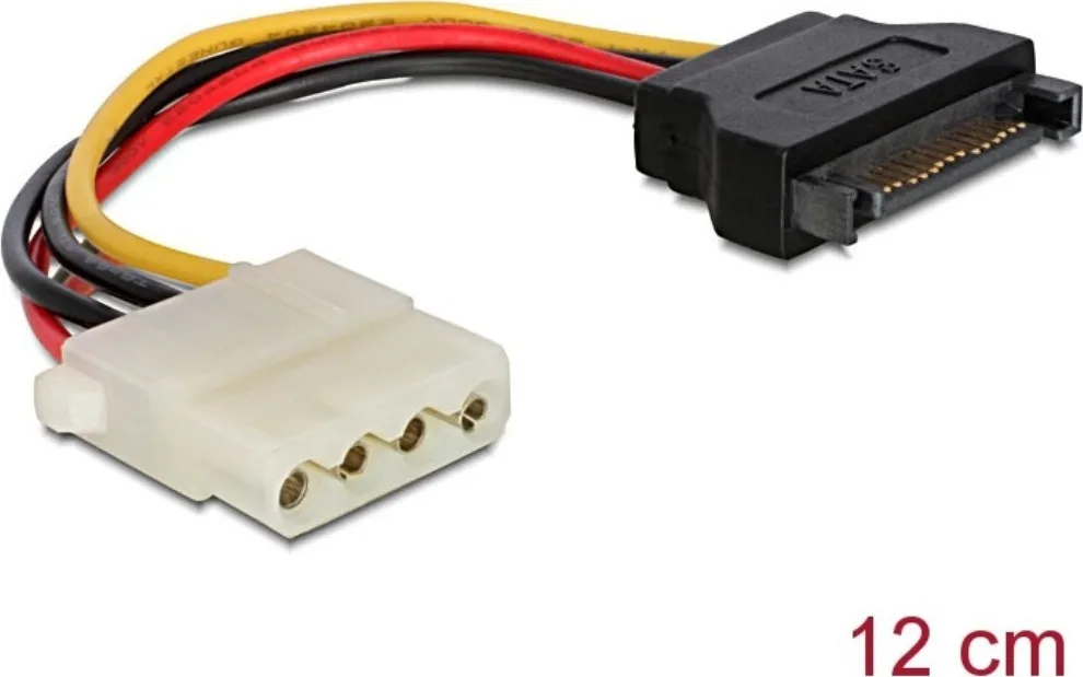 DeLock 15-Pin Sata - 4-Pin Molex Cable 0.12m Πολύχρωμο 60115 - Image 1