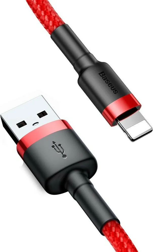 Baseus Cafule Braided USB to Lightning Cable Κόκκινο 3m (CALKLF-R09) - Image 1