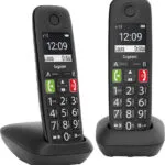 Gigaset E290 Ασύρματο Τηλέφωνο Duo με Ελληνικό Μενού Μαύρο