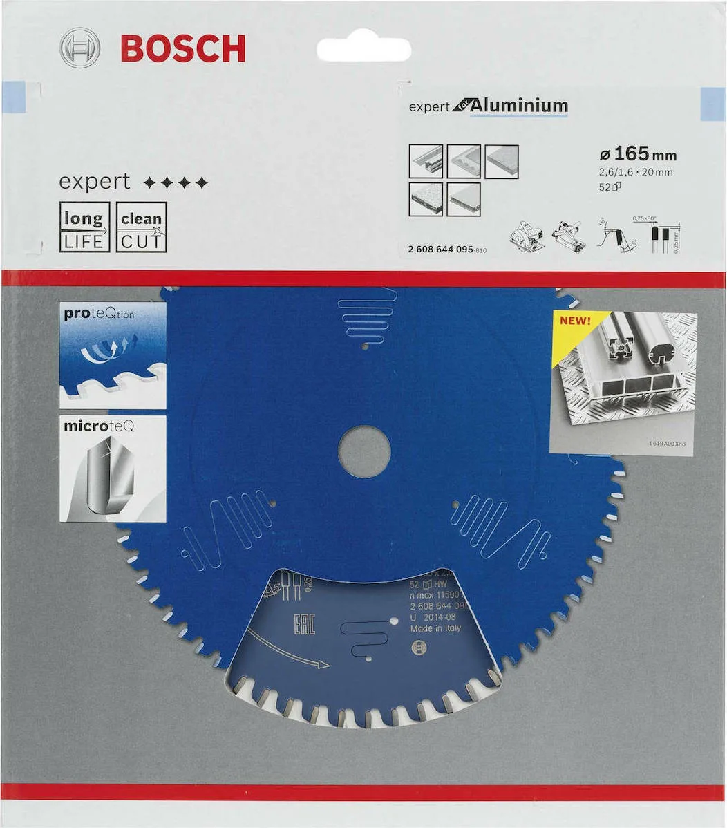 20200803145457_bosch_expert_aluminium_2608644095_165mm Bosch Expert Aluminium Δίσκος Κοπής Αλουμινίου με 52 Δόντια 165mm 2608644095 - Image 1