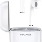 Awei T28 In-ear Bluetooth Handsfree Ακουστικά με Αντοχή στον Ιδρώτα και Θήκη Φόρτισης Λευκά