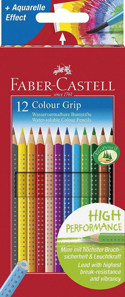 20200813132516_faber_castell_grip_set_xylompogies_12tmch_polychromo_aquarelle_effect_124122 Faber-Castell Grip Ξυλομπογιές Σετ 12 χρώματα 124122 - Image 1