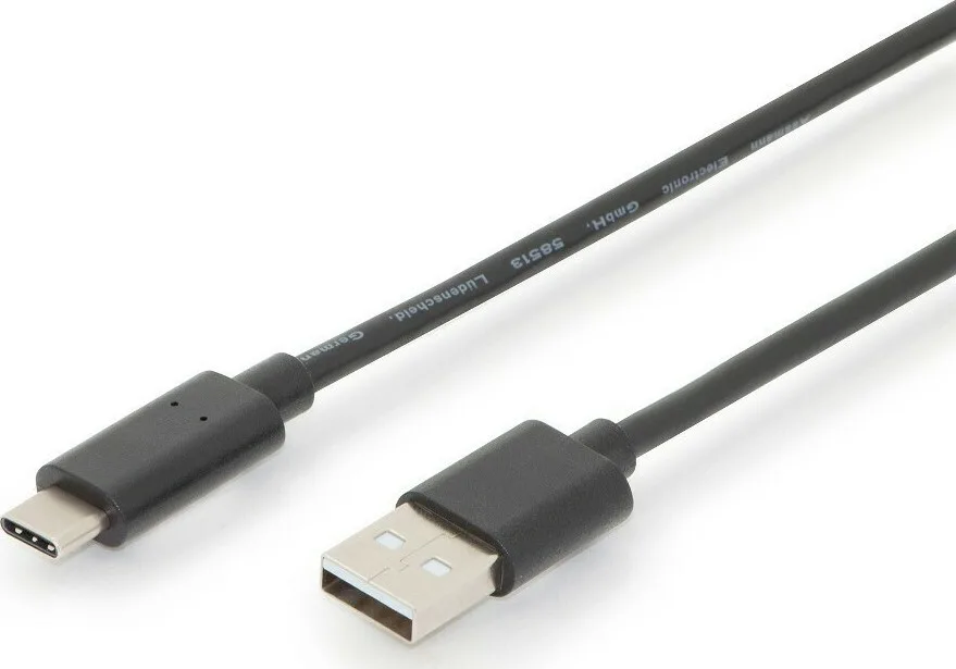 20200907125522_digitus_regular_usb_2_0_cable_usb_c_male_usb_a_male_mayro_3m_ak_300148_030_s Digitus Regular USB 2.0 Cable USB-C male - USB-A male Μαύρο 3m (AK-300148-030-S) - Image 1